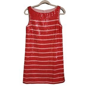 Kate Spade red sequin shift cocktail dress 4